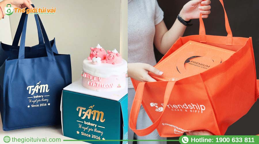 Túi vải đựng bánh kem thiết kế in ấn đồng bộ với thương hiệu Túi vải đựng bánh kem thiết kế in ấn đồng bộ với thương hiệu