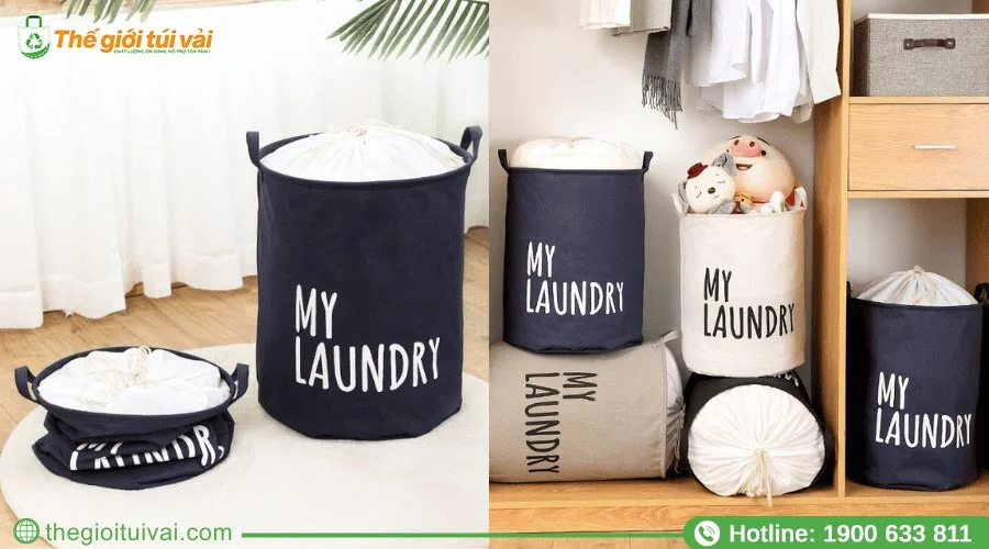 Giỏ vải đựng quần áo kiểu dáng gấp gọn Giỏ vải đựng quần áo kiểu dáng gấp gọn