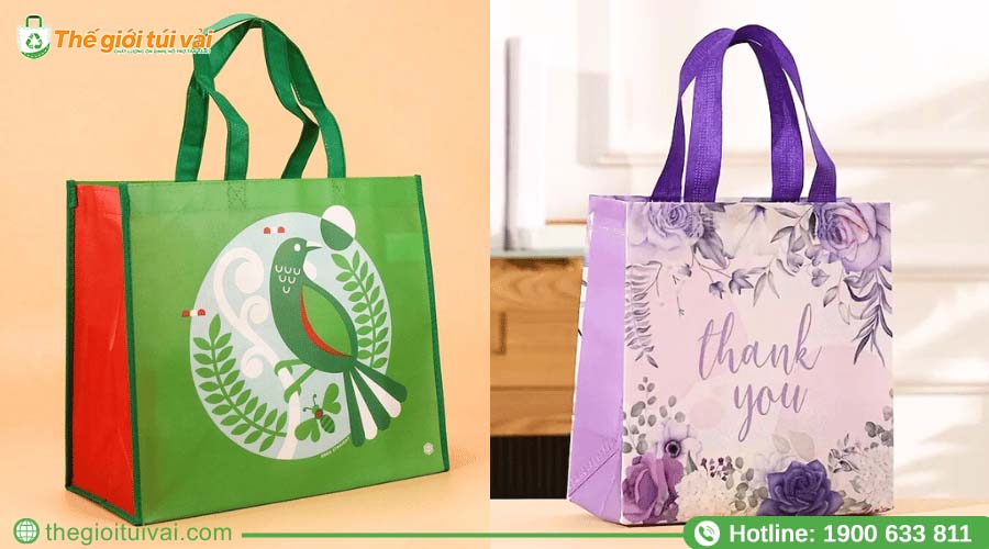 Túi vải không dệt cán màng đẹp mắt Túi vải không dệt cán màng đẹp mắt