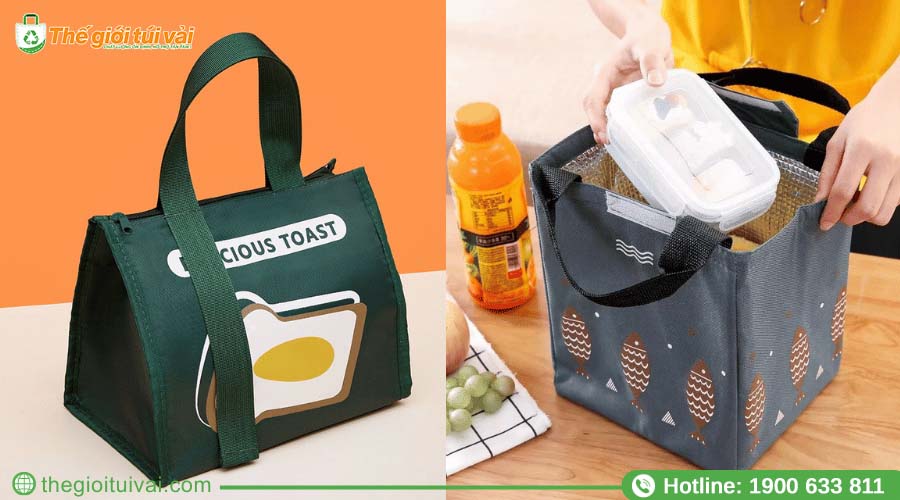 Túi vải không dệt nhỏ gọn, có lớp lót giữ nhiệt bên trong Túi vải không dệt nhỏ gọn, có lớp lót giữ nhiệt bên trong