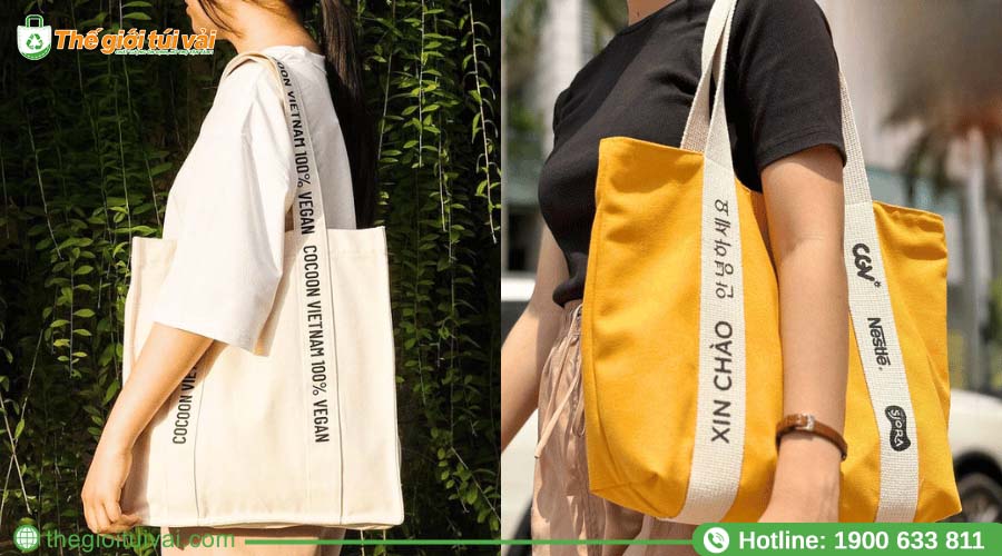 Túi canvas dạng hộp phom cứng, có khóa kéo miệng và ngăn phụ Túi canvas dạng hộp phom cứng, có khóa kéo miệng và ngăn phụ