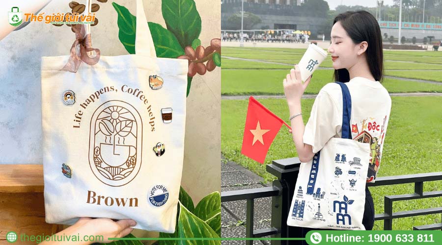 Mẫu túi canvas kích cỡ phù hợp ngành thực phẩm Mẫu túi canvas kích cỡ phù hợp ngành thực phẩm