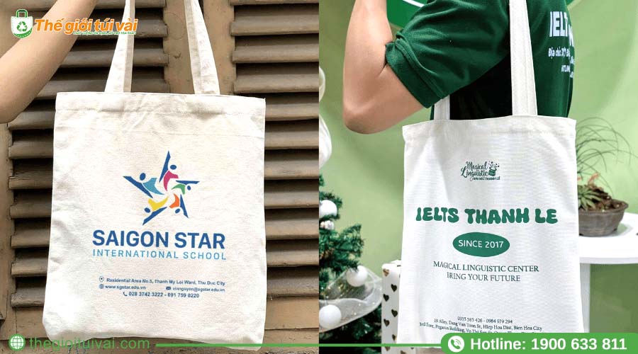 Mẫu túi canvas kích cỡ phù hợp ngành giáo dục Mẫu túi canvas kích cỡ phù hợp ngành giáo dục