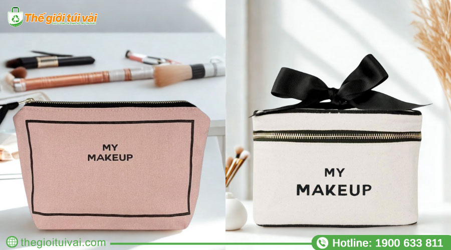 Túi canvas nhỏ đựng bộ sản phẩm chăm sóc da mini Túi canvas nhỏ đựng bộ sản phẩm chăm sóc da mini