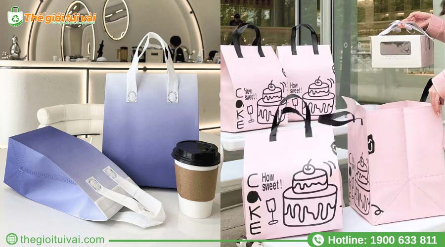 Túi vải giữ nhiệt phù hợp với các cửa hàng bánh kem, quán trà sữa Túi vải giữ nhiệt phù hợp với các cửa hàng bánh kem, quán trà sữa
