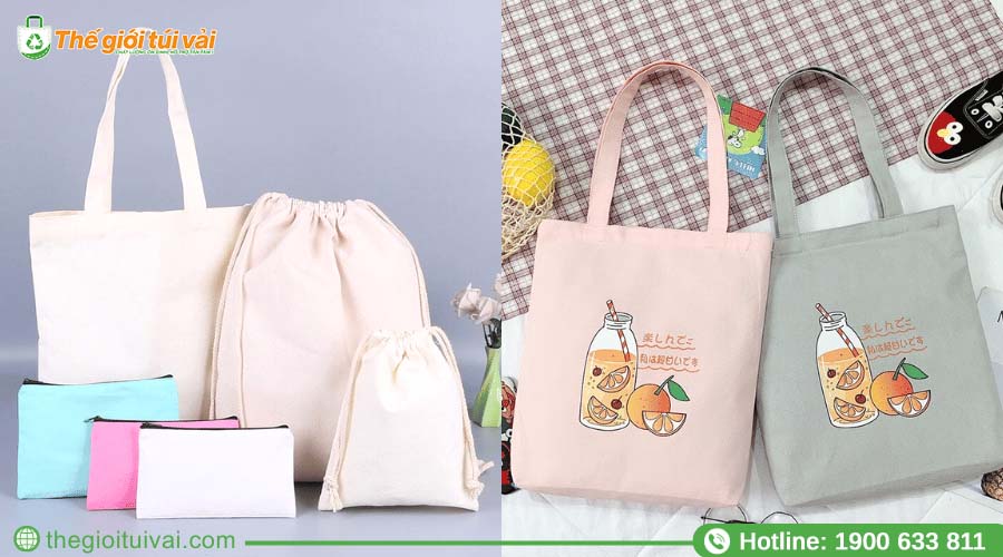 Các mẫu túi canvas trơn hoặc in sẵn Các mẫu túi canvas trơn hoặc in sẵn