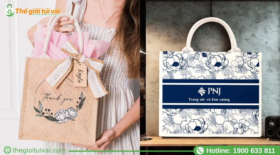 Bộ túi đay nhỏ kèm tag “Thank You” được thiết kế riêng Bộ túi đay nhỏ kèm tag “Thank You” được thiết kế riêng