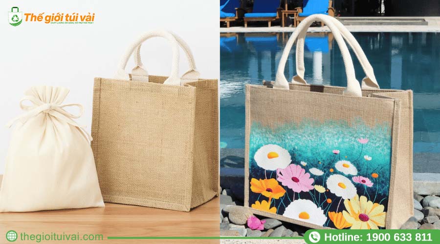 Chiếc túi vải đay nhỏ xinh, trang trọng Chiếc túi vải đay nhỏ xinh, trang trọng