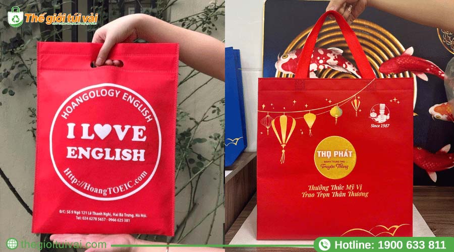 Đường may chắc chắn, đều đặn trên túi vải không dệt Đường may chắc chắn, đều đặn trên túi vải không dệt