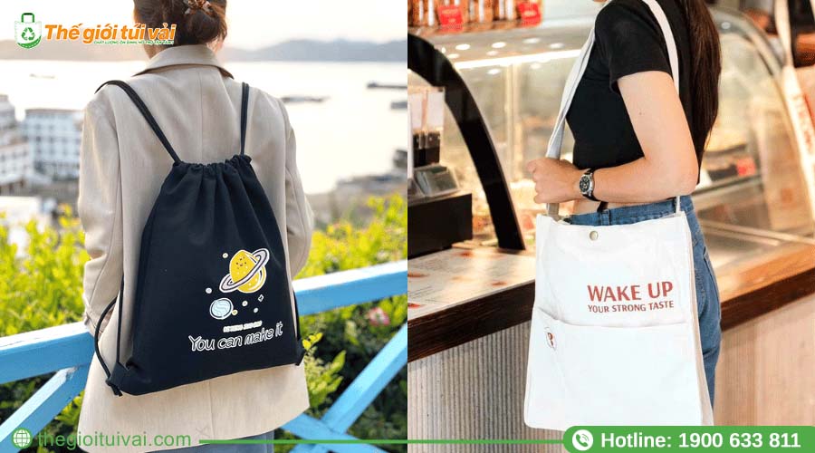 Túi vải bố balo dây rút, đeo chéo phổ biến hiện nay Túi vải bố balo dây rút, đeo chéo phổ biến hiện nay