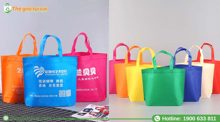 Túi vải không dệt ép nhiệt với các đường ép chắc chắn Túi vải không dệt ép nhiệt với các đường ép chắc chắn