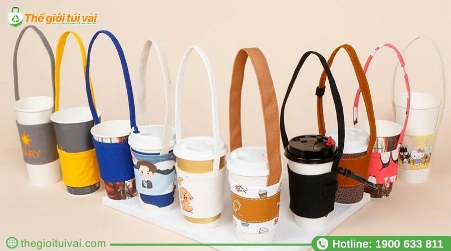 Màu sắc đa dạng của quai vải đựng ly giữ nhiệt Màu sắc đa dạng của quai vải đựng ly giữ nhiệt
