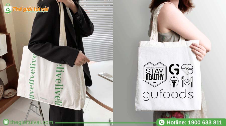 Mẫu phối túi tote canvas thiết kế cho thương hiệu mỹ phẩm Mẫu phối túi tote canvas thiết kế cho thương hiệu mỹ phẩm