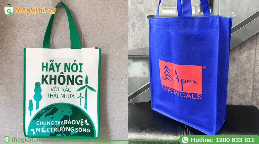 Túi vải không dệt may chỉ với đường may đều và chắc chắn Túi vải không dệt may chỉ với đường may đều và chắc chắn