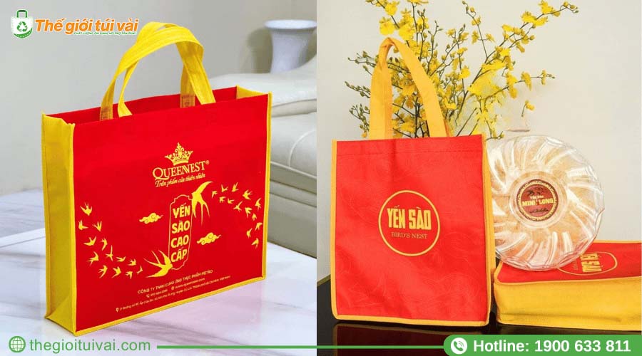 Túi vải đựng yến sào chất liệu vải không dệt thân thiện môi trường Túi vải đựng yến sào chất liệu vải không dệt thân thiện môi trường