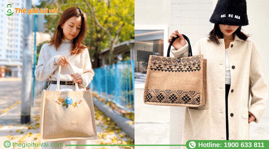 Bộ sưu tập túi sợi đay với đa dạng công dụng khác nhau Bộ sưu tập túi sợi đay với đa dạng công dụng khác nhau