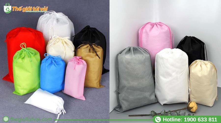 Túi vải không dệt có quai xách đục lỗ xoài trên thân túi Túi vải không dệt có quai xách đục lỗ xoài trên thân túi