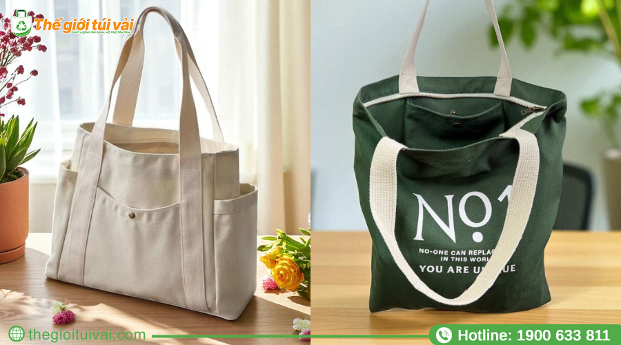 Túi vải bố có dây kéo, kích thước tiện dụng cho hội nghị & workshop Túi vải bố có dây kéo, kích thước tiện dụng cho hội nghị & workshop