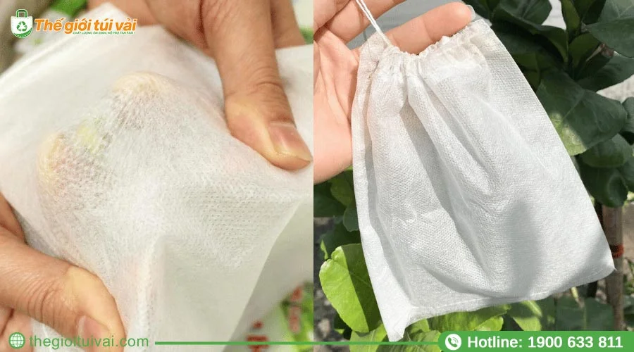 Túi vải bọc nhãn thiết kế dây rút đảm bảo an toàn