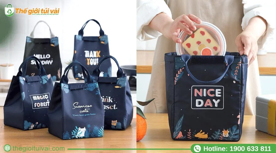 In túi đựng cơm giữ nhiệt bằng phương pháp in kỹ thuật số In túi đựng cơm giữ nhiệt bằng phương pháp in kỹ thuật số