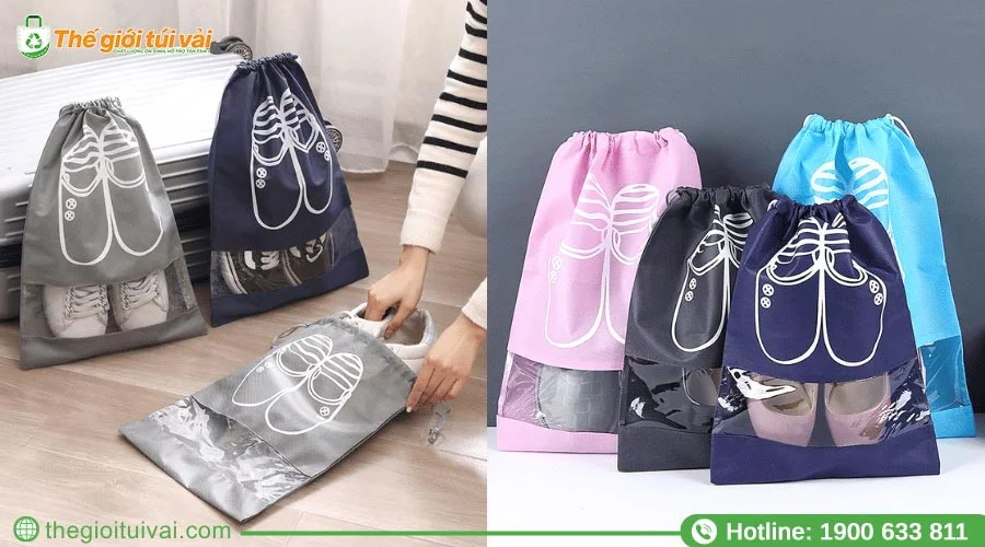Túi đựng giày dép sản xuất bằng vải không dệt Túi đựng giày dép sản xuất bằng vải không dệt
