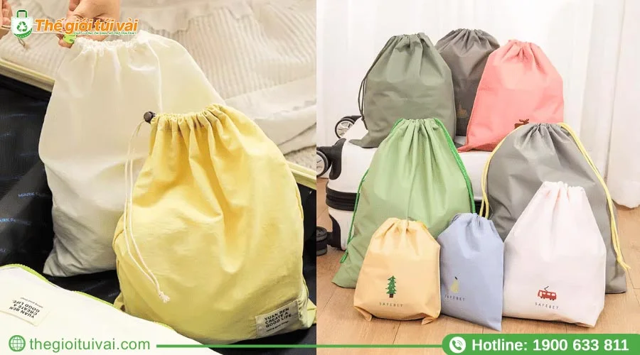 Túi rút đựng giày sản xuất bằng vải dù polyester chống nước Túi rút đựng giày sản xuất bằng vải dù polyester chống nước