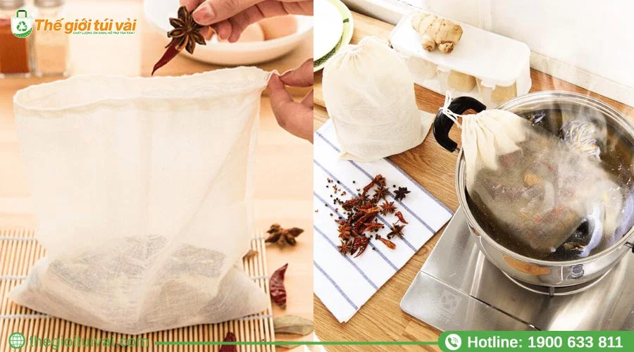 Túi lọc trà làm từ vải cotton mềm mại