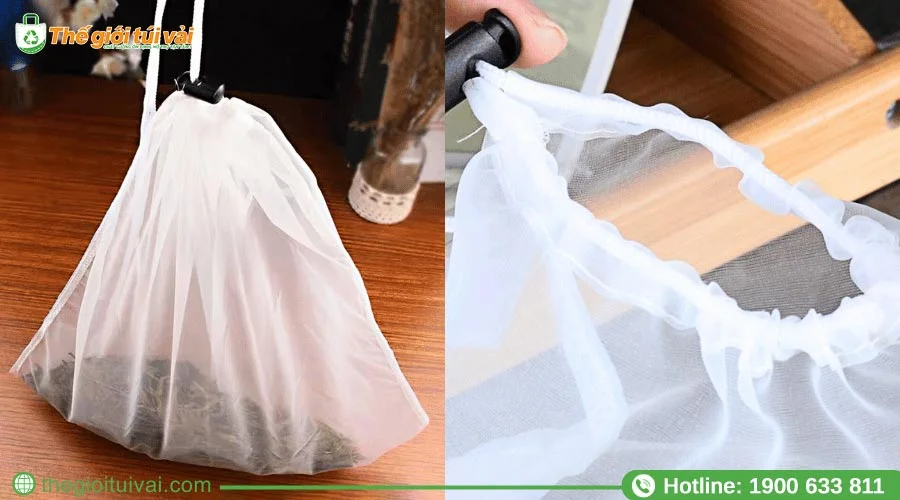 Túi lọc trà có dây buộc cố định chắc chắn
