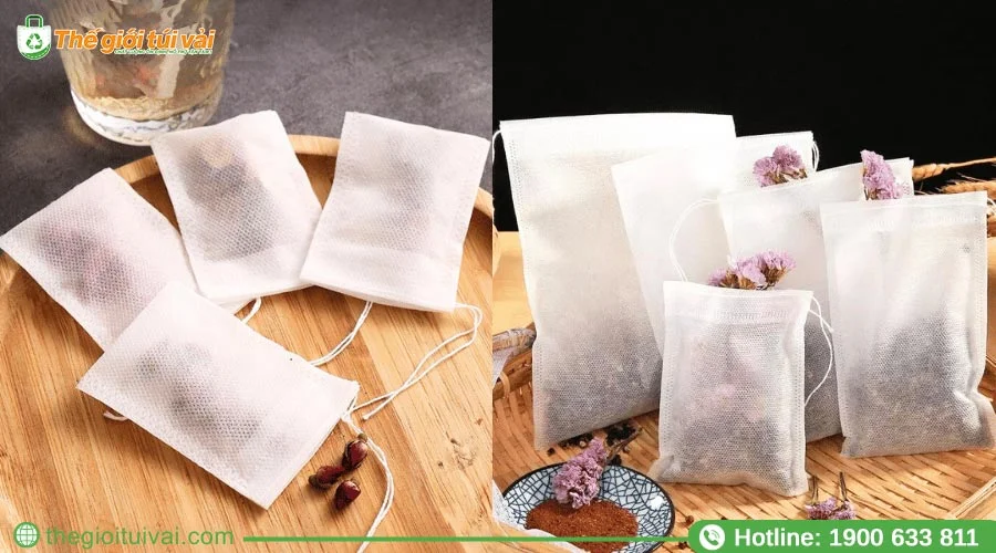 Đa dạng kích cỡ túi vải lọc trà