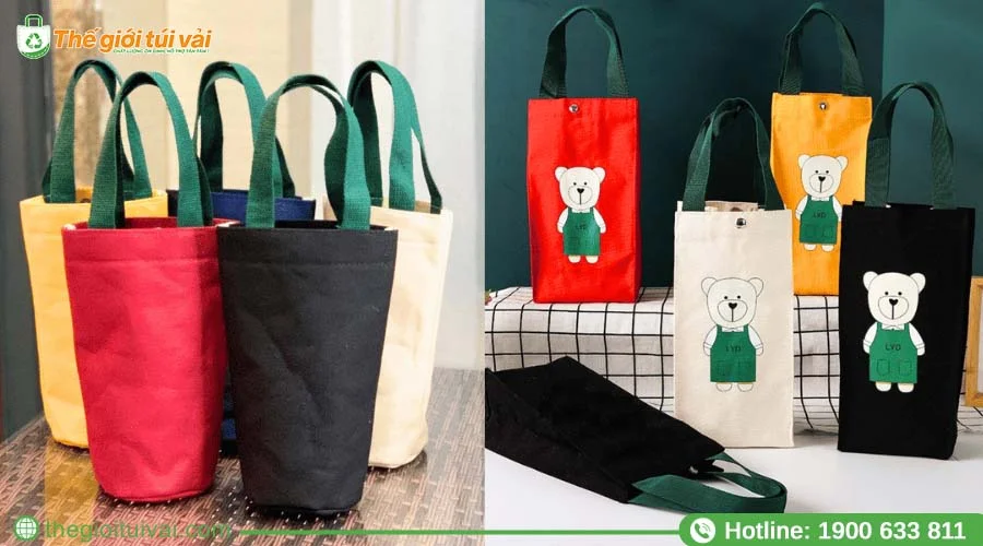 Kích cỡ, kiểu dáng khác nhau của túi vải đựng ly Kích cỡ, kiểu dáng khác nhau của túi vải đựng ly