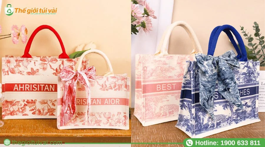 Túi vải giả đay in ấn hình ảnh bằng phương pháp in lụa Túi vải giả đay in ấn hình ảnh bằng phương pháp in lụa