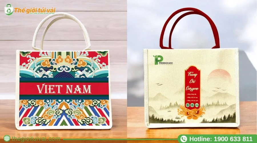 Hình in trên túi vải linen được in ấn bằng công nghệ in PET Hình in trên túi vải linen được in ấn bằng công nghệ in PET