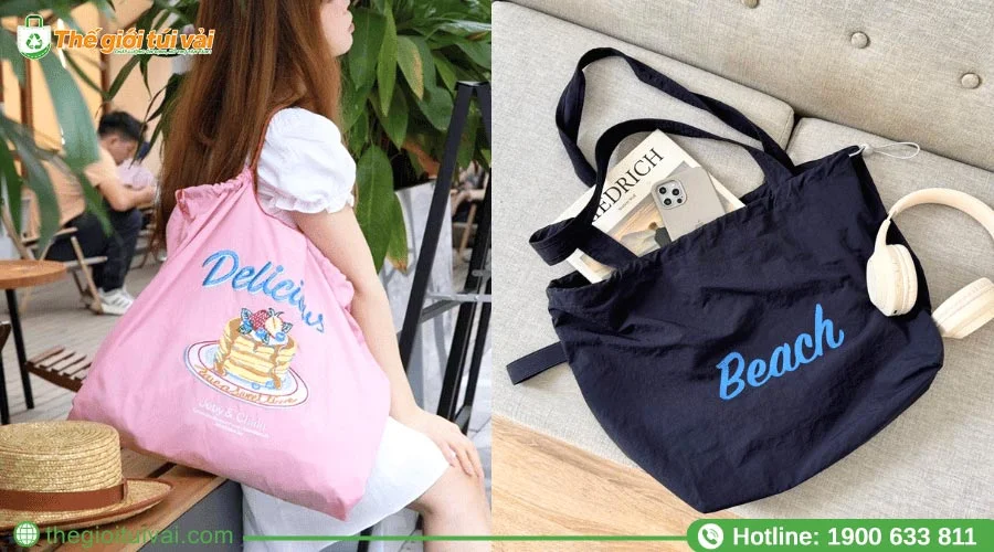 Vải dù chống thấm nước tạo nên túi vải đi học Vải dù chống thấm nước tạo nên túi vải đi học