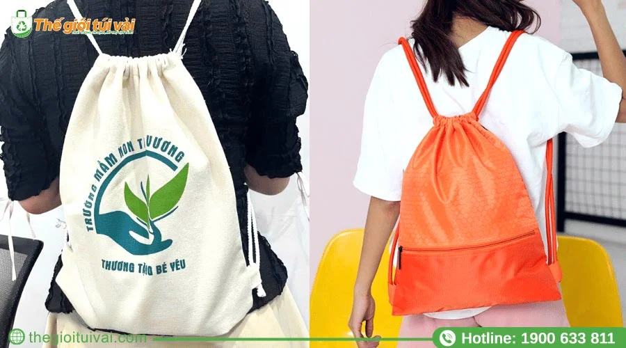 Kiểu dáng túi vải đi học thêm balo rút dây gọn nhẹ, dễ dàng sử dụng Kiểu dáng túi vải đi học thêm balo rút dây gọn nhẹ, dễ dàng sử dụng