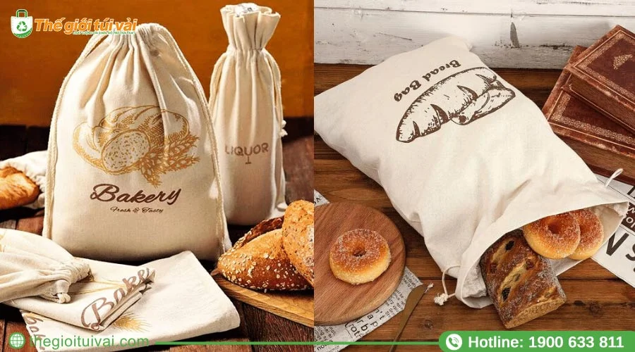 Túi vải đựng bánh mì - lựa chọn hoàn hảo cho các cửa hàng bánh, siêu thị