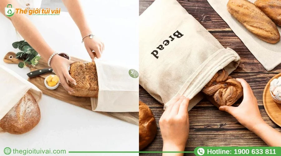 In túi vải đựng bánh mì với phương pháp in lụa In túi vải đựng bánh mì với phương pháp in lụa