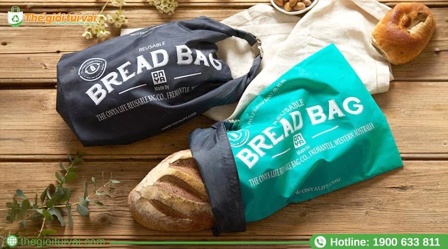 Túi đựng bánh mì chất liệu vải không dệt Túi đựng bánh mì chất liệu vải không dệt