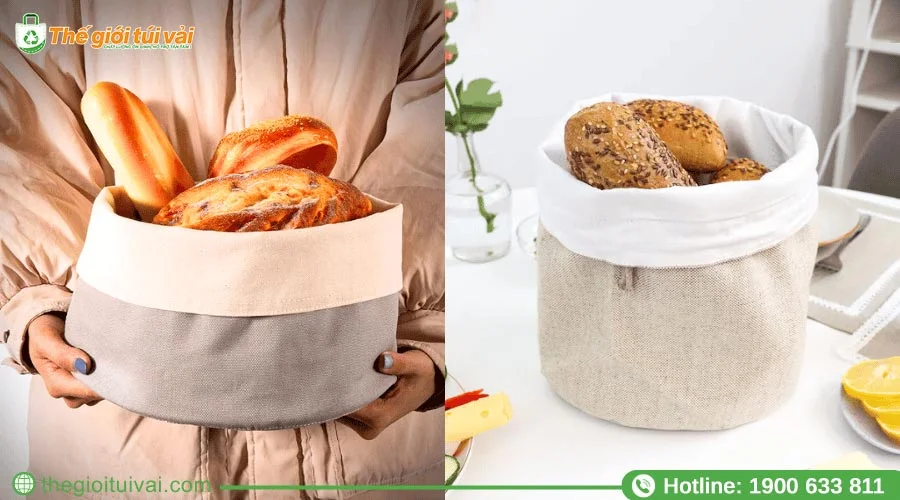 Túi đựng bánh mì kiểu dáng hình tròn rộng rãi Túi đựng bánh mì kiểu dáng hình tròn rộng rãi