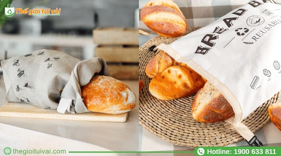Túi vải đựng bánh mì với các màu sắc phổ biến Túi vải đựng bánh mì với các màu sắc phổ biến