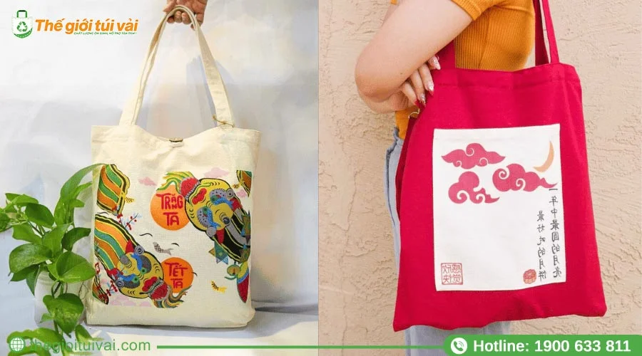 Túi đựng bánh trung thu vải canvas mềm mại Túi đựng bánh trung thu vải canvas mềm mại
