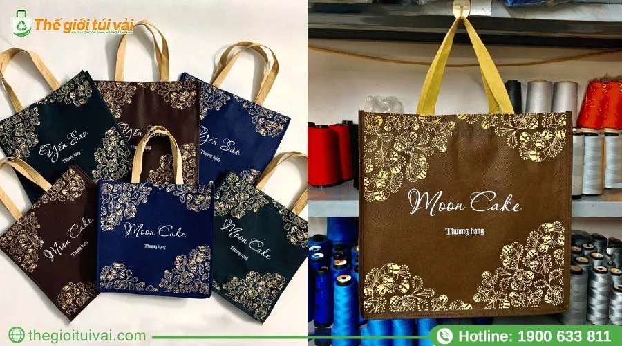 Màu sắc đa dạng của túi vải đựng bánh trung thu Màu sắc đa dạng của túi vải đựng bánh trung thu