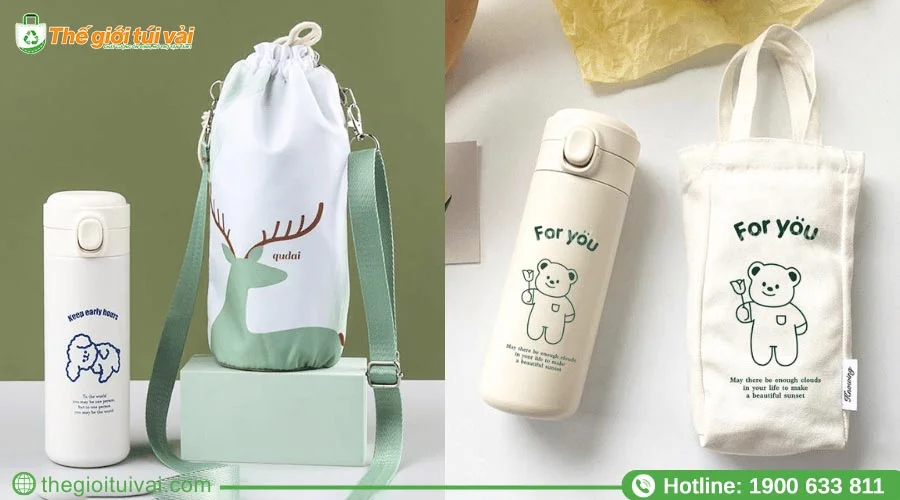 Túi đựng bình giữ nhiệt vải canvas Túi đựng bình giữ nhiệt vải canvas