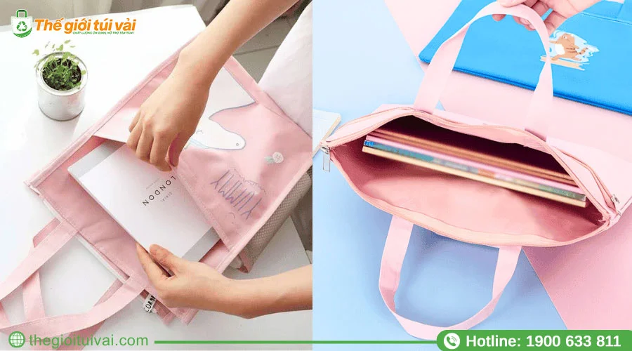 Túi vải đựng hồ sơ chất liệu vải canvas Túi vải đựng hồ sơ chất liệu vải canvas