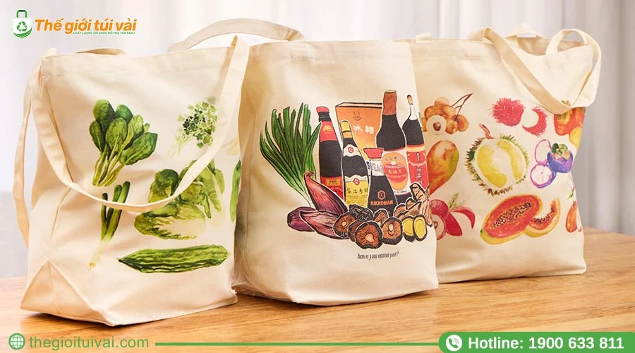 Mẫu thiết kế túi vải đựng hoa quả - trái cây in họa tiết tạo điểm nhấn Mẫu thiết kế túi vải đựng hoa quả - trái cây in họa tiết tạo điểm nhấn