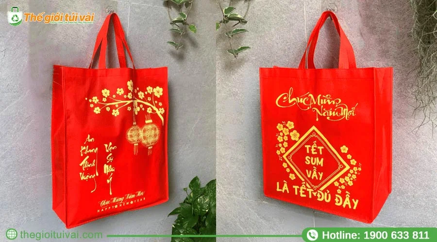 Túi đựng quà tết có quai xách tiện lợi dễ mang theo bất cứ đâu Túi đựng quà tết có quai xách tiện lợi dễ mang theo bất cứ đâu
