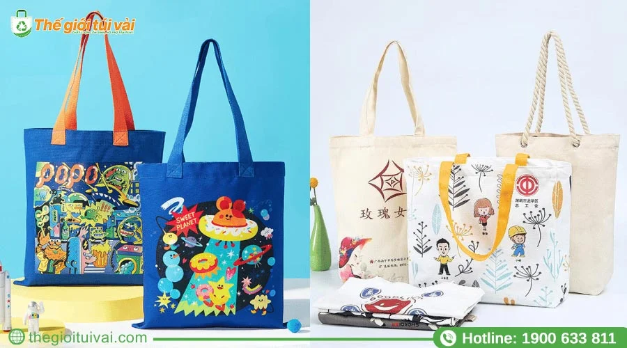 Túi vải đựng quà thiết kế dây kéo và quai xách mang đi dễ dàng Túi vải đựng quà thiết kế dây kéo và quai xách mang đi dễ dàng