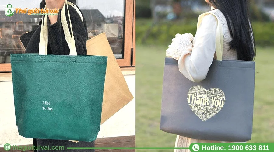 Túi xách đựng quần áo ép nhiệt lập thể dành cho shop thời trang Túi xách đựng quần áo ép nhiệt lập thể dành cho shop thời trang