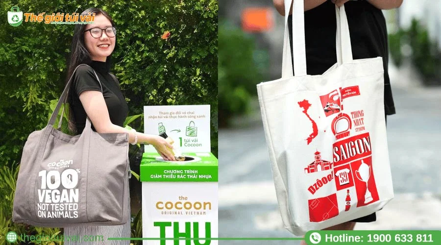 Túi vải đựng tài liệu có quai xách dễ dàng mang theo 