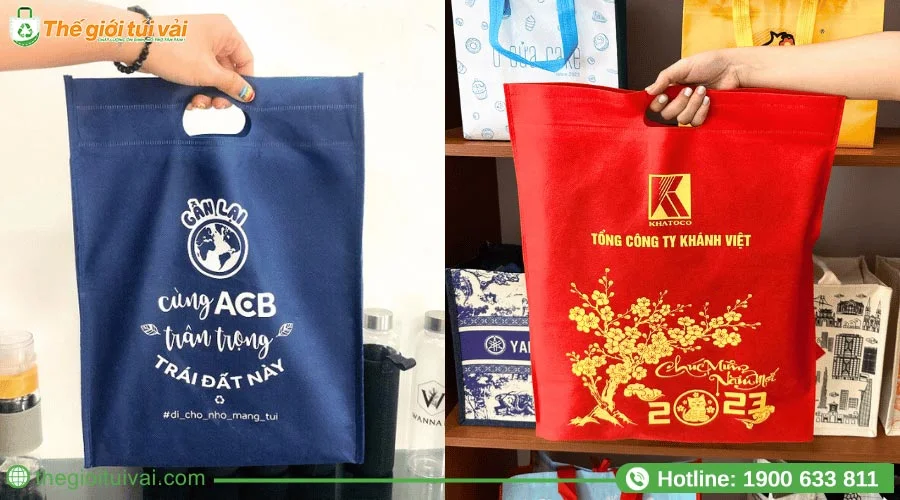 Túi vải không dệt dáng dẹp dùng để đựng tài liệu Túi vải không dệt dáng dẹp dùng để đựng tài liệu