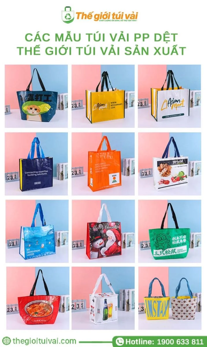 Các mẫu túi vải PP dệt Thế Giới Túi Vải sản xuất Các mẫu túi vải PP dệt Thế Giới Túi Vải sản xuất